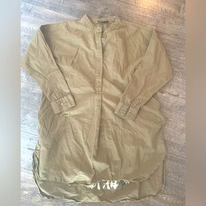Refka Embroidered Long Sleeve Button Down Shirt khaki‎ Medium Women’s Preloved